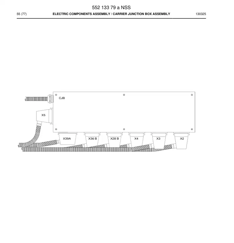 55163158b 551 631 58b Wiring Harness Assembly - Sandvik Technical Drawing