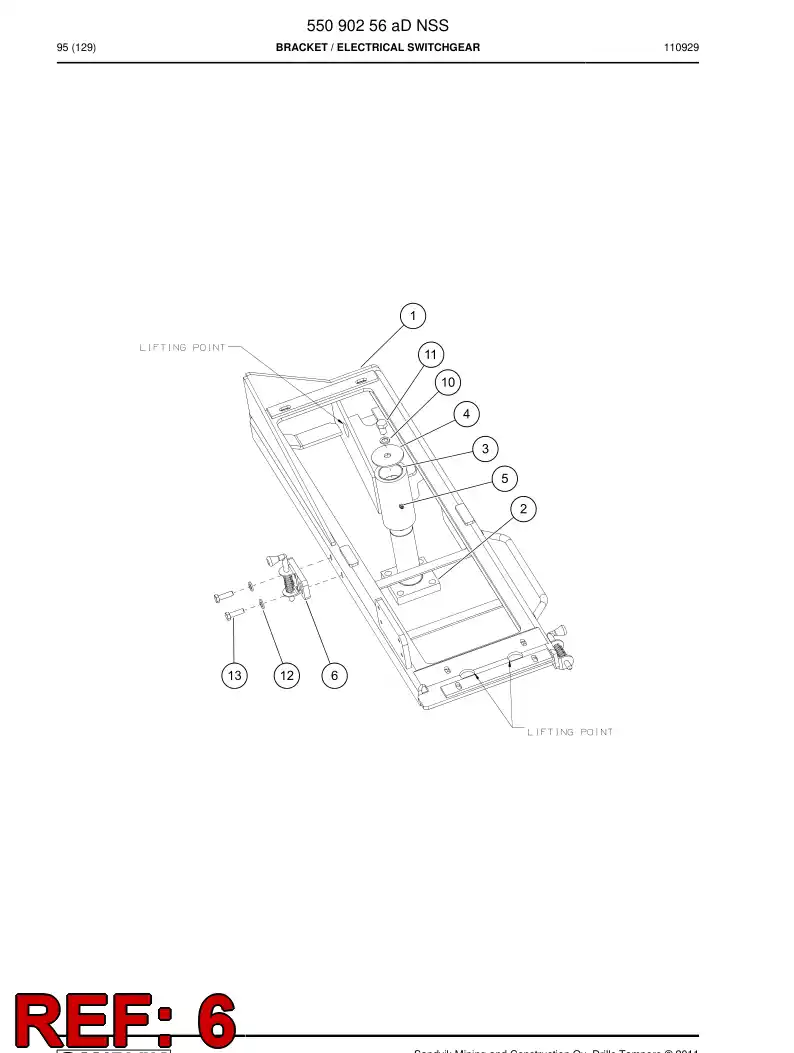 55163183 551 631 83 Latch - Sandvik Technical Drawing