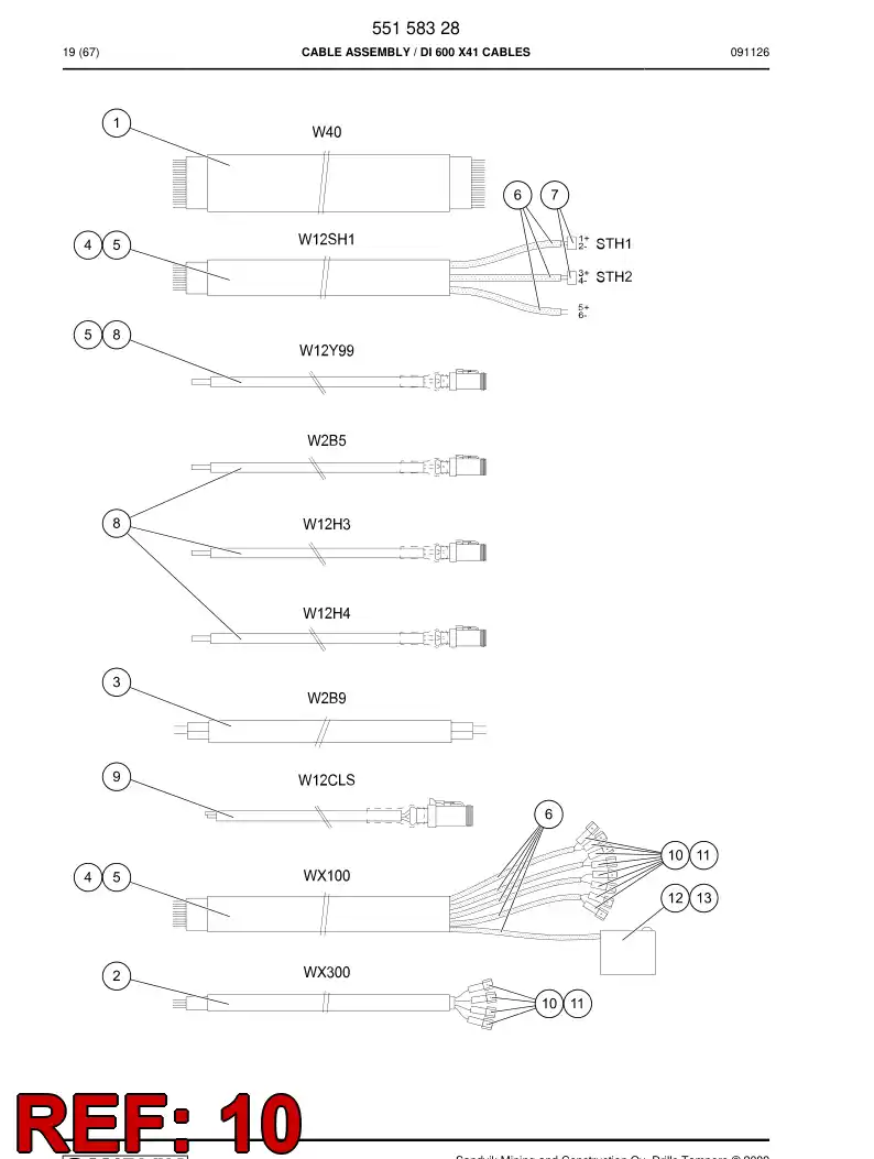55163396 551 633 96 Cable terminal - Sandvik Technical Drawing