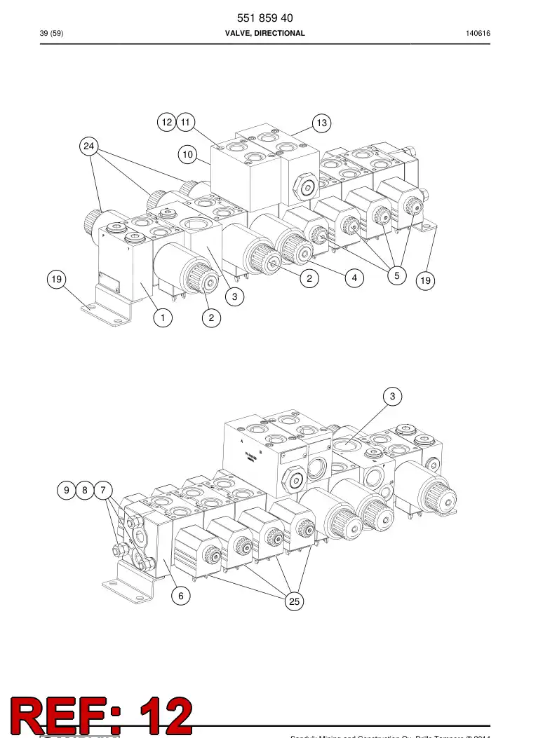 55163420 551 634 20 Mounting parts - Sandvik Technical Drawing