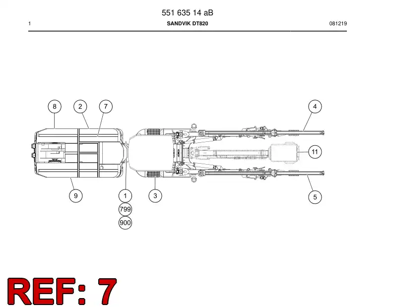 55163511a 551 635 11a Electric module - Sandvik Technical Drawing