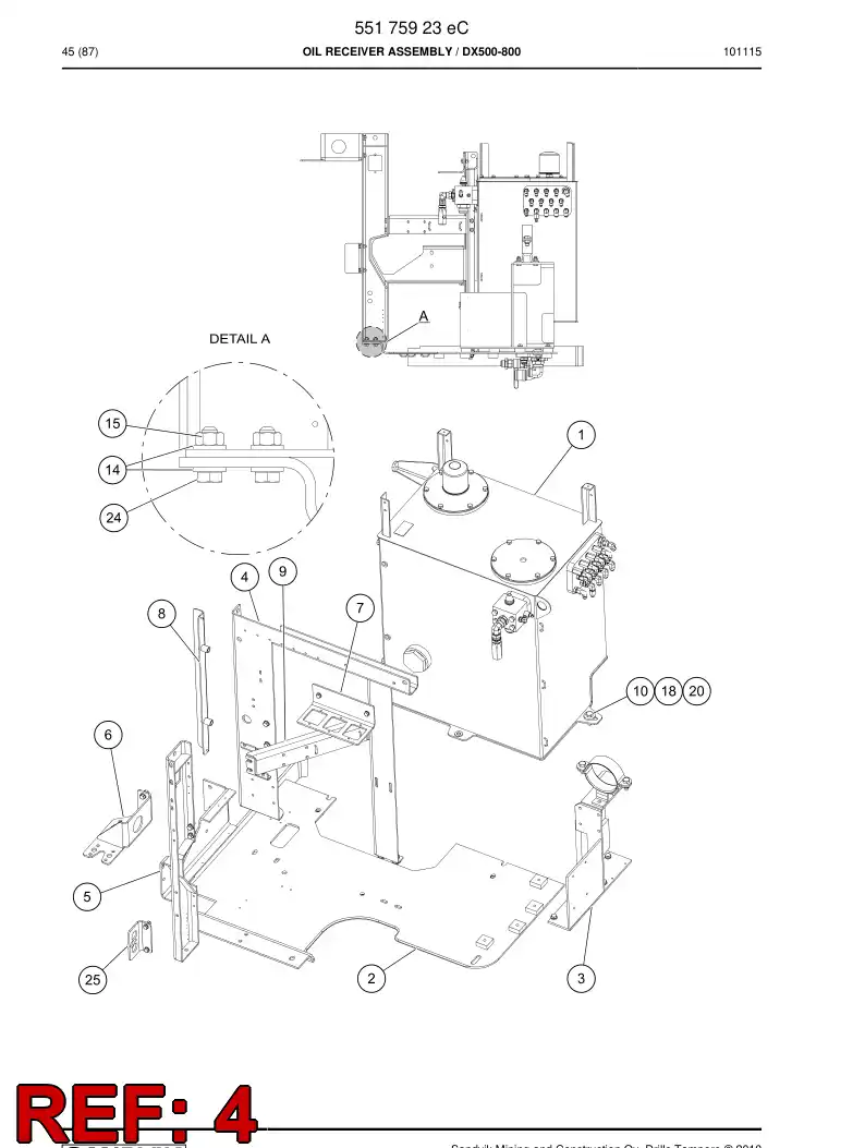 55163651 551 636 51 Bracket - Sandvik Technical Drawing