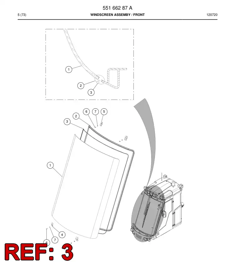 55163687 551 636 87 Seal, Profile - Sandvik Technical Drawing