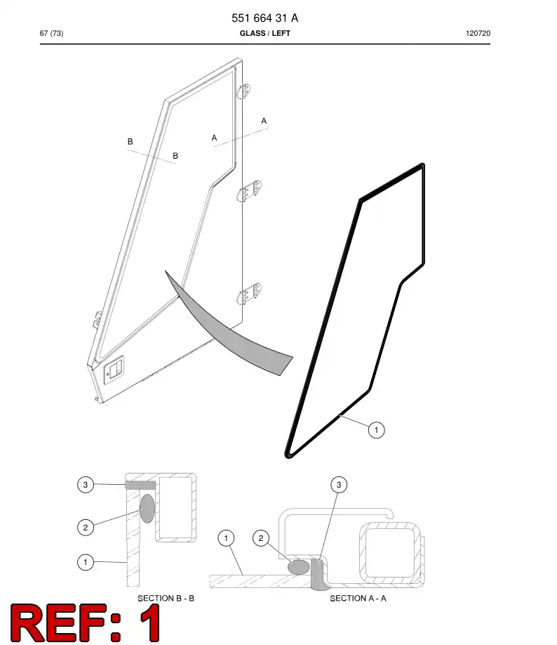55163726 551 637 26 Glass - Sandvik Technical Drawing