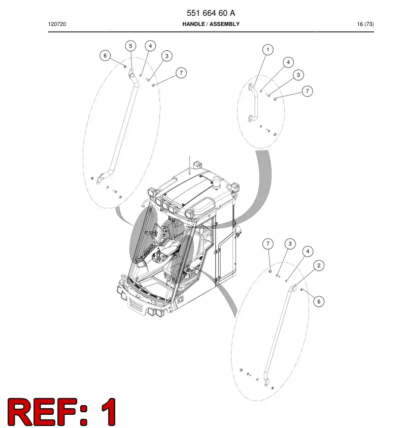 55163755 551 637 55 Handle - Sandvik Technical Drawing