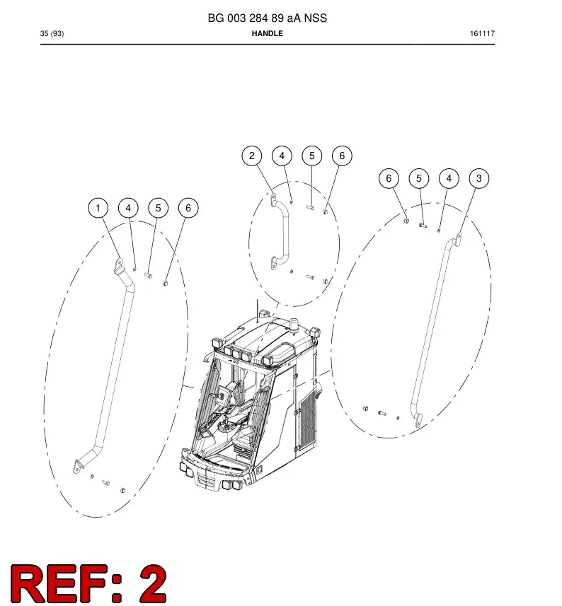 55163755a 551 637 55a Handle - Sandvik Technical Drawing