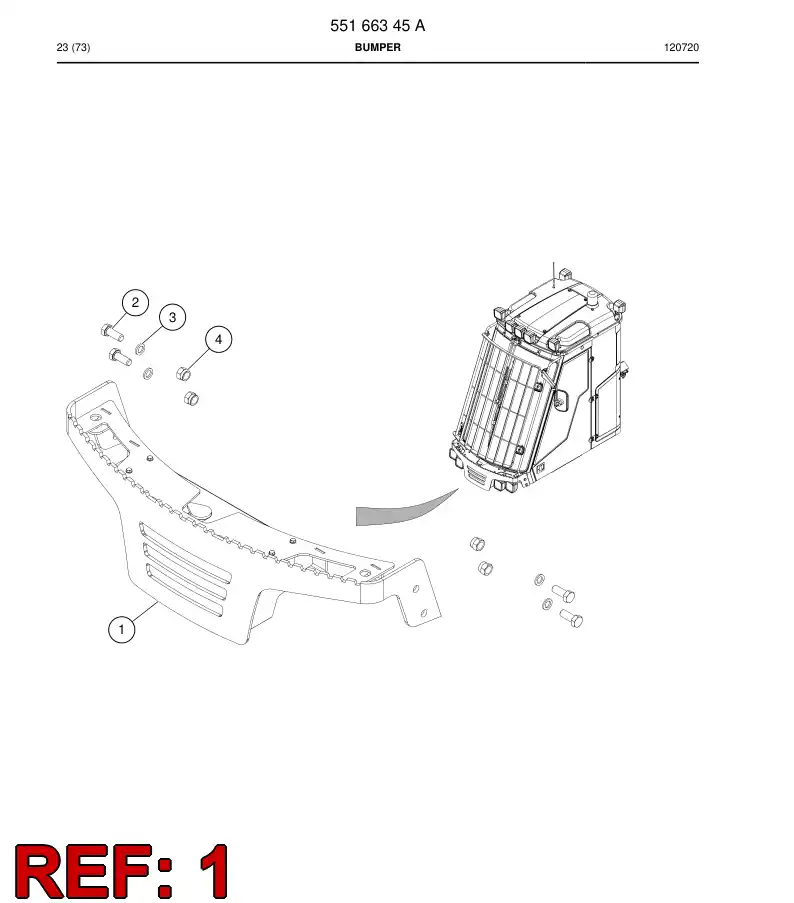 55163763 551 637 63 Bumper - Sandvik Technical Drawing
