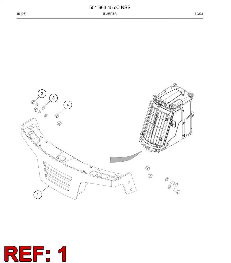 55163763a 551 637 63a Bumper - Sandvik Technical Drawing