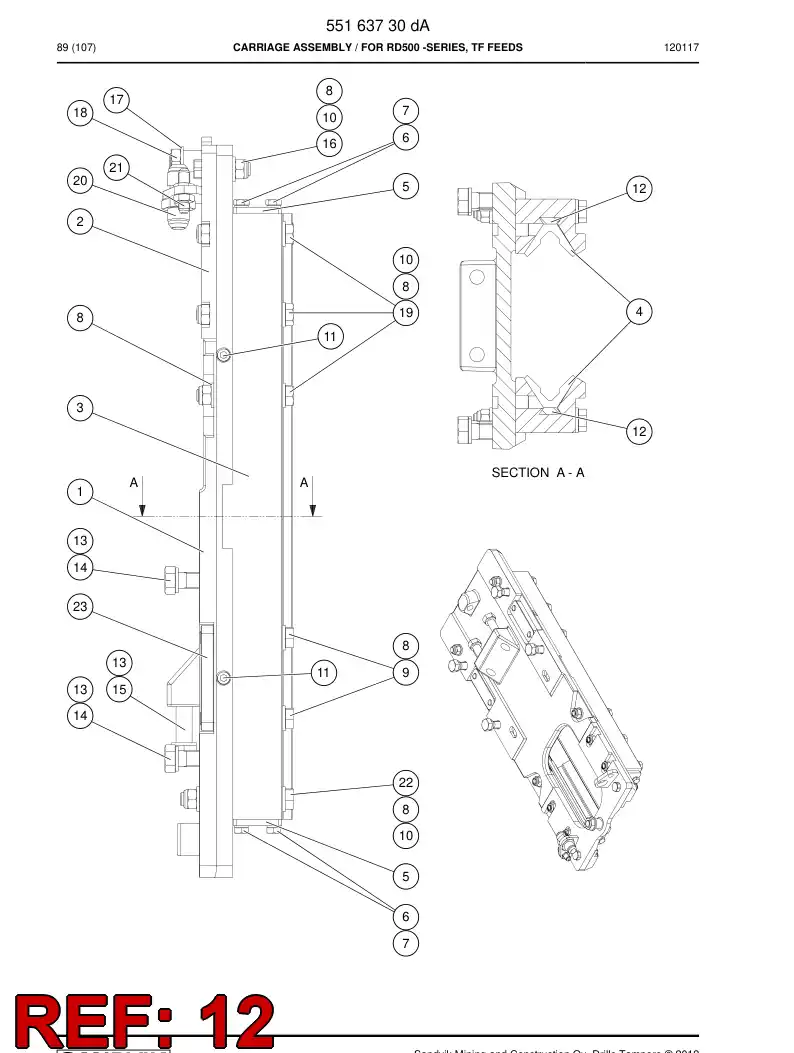 55163774 551 637 74 Support - Sandvik Technical Drawing