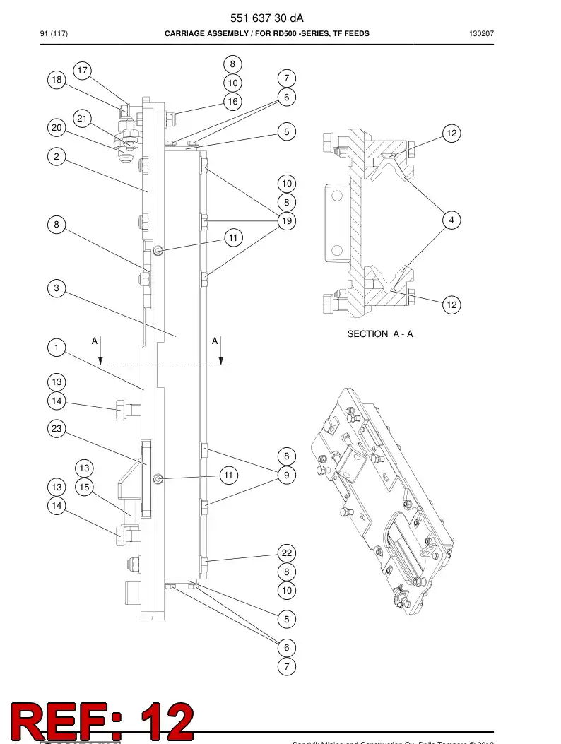 55163774b 551 637 74b Support - Sandvik Technical Drawing