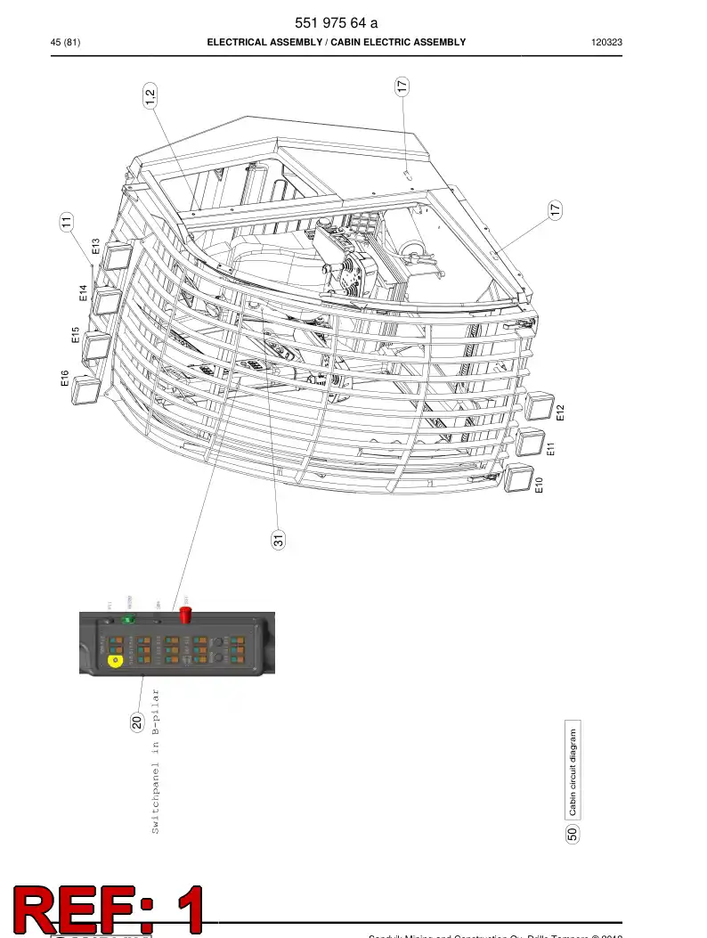 55163796 551 637 96 Switch - Sandvik Technical Drawing