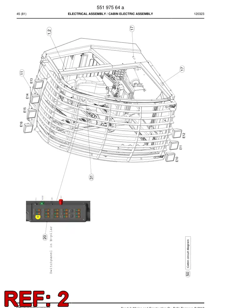 55163797 551 637 97 Switch - Sandvik Technical Drawing
