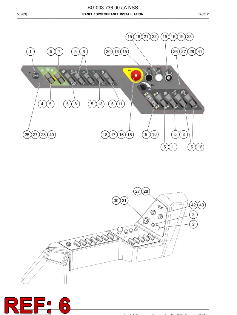 55163840a 551 638 40a Switch - Sandvik Technical Drawing
