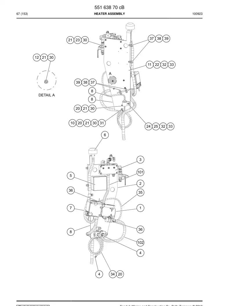55163842 551 638 42 Hydraulic diagram - Sandvik Technical Drawing