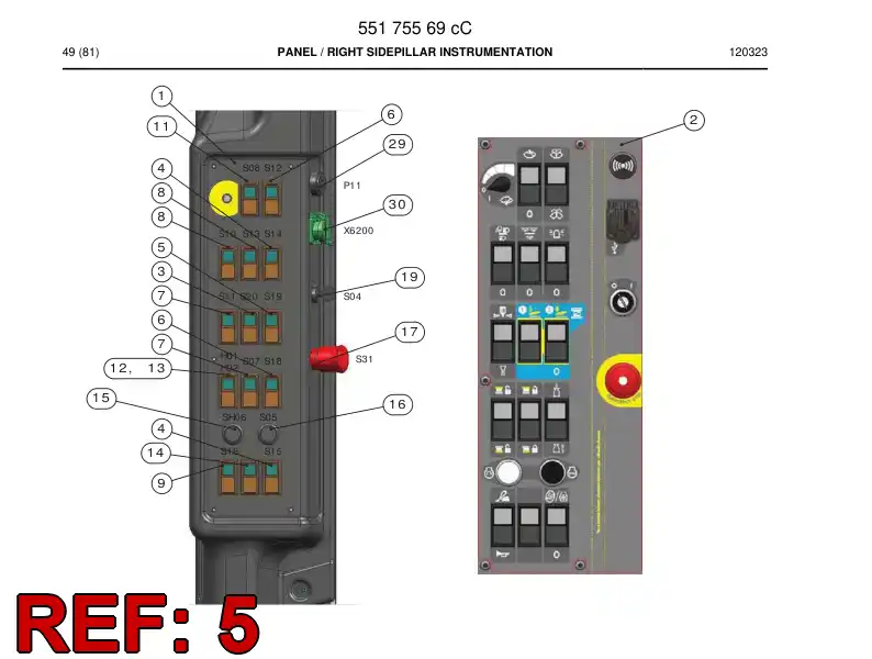 55163844 551 638 44 Switch - Sandvik Technical Drawing
