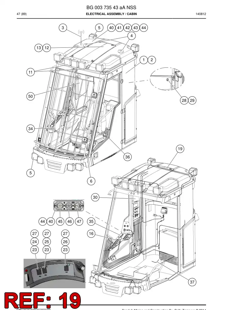 55163868 551 638 68 Wiring Kit - Sandvik Technical Drawing