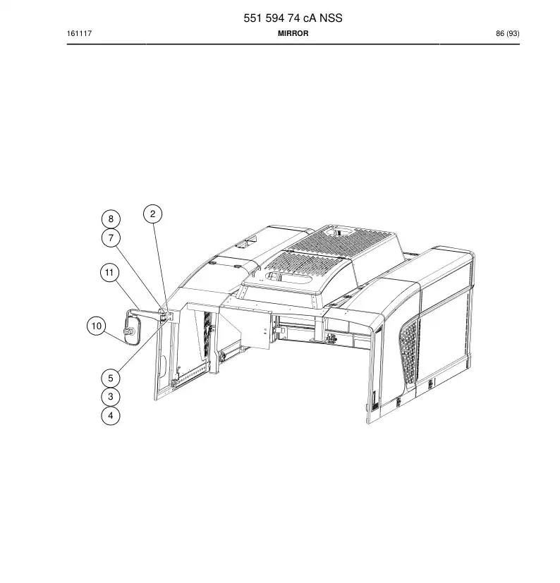 55163884 551 638 84 Mirror - Sandvik Technical Drawing
