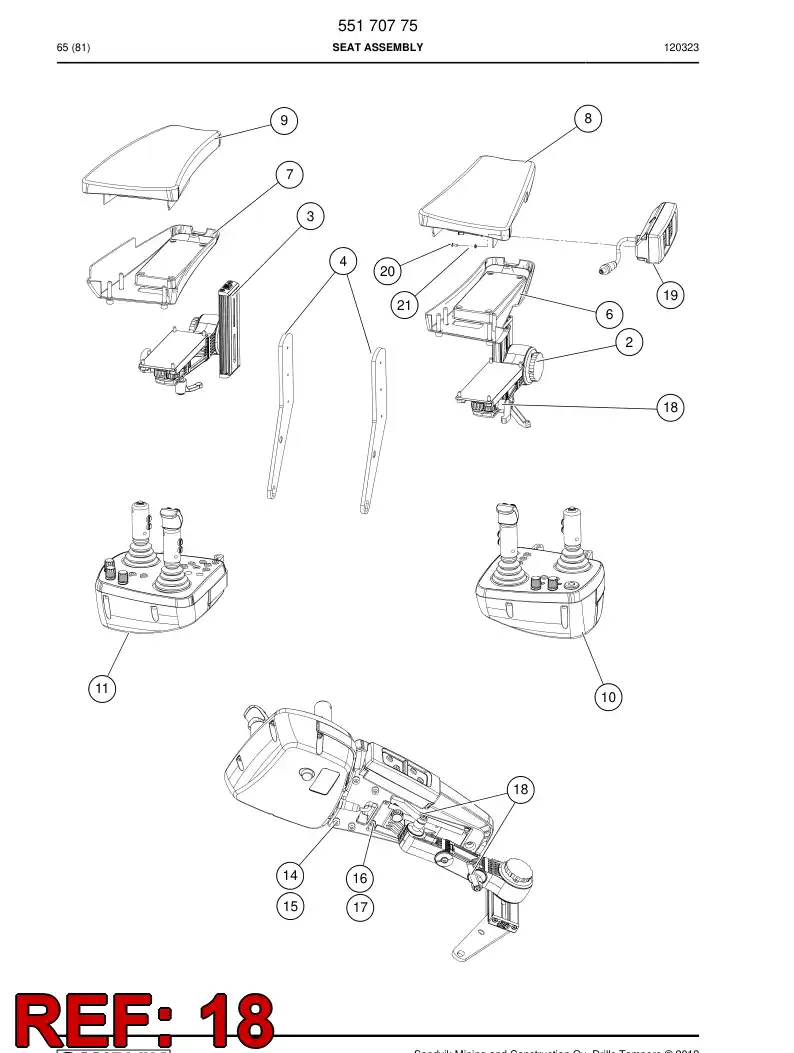 55163923 551 639 23 Lever - Sandvik Technical Drawing
