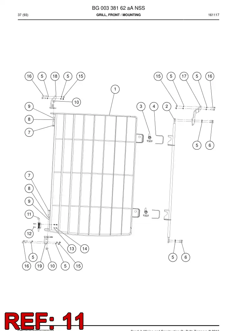 55163958a 551 639 58a Latch - Sandvik Technical Drawing