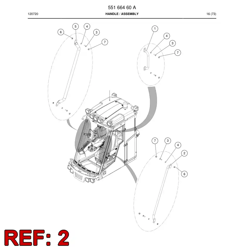 55164045 551 640 45 Handle - Sandvik Technical Drawing