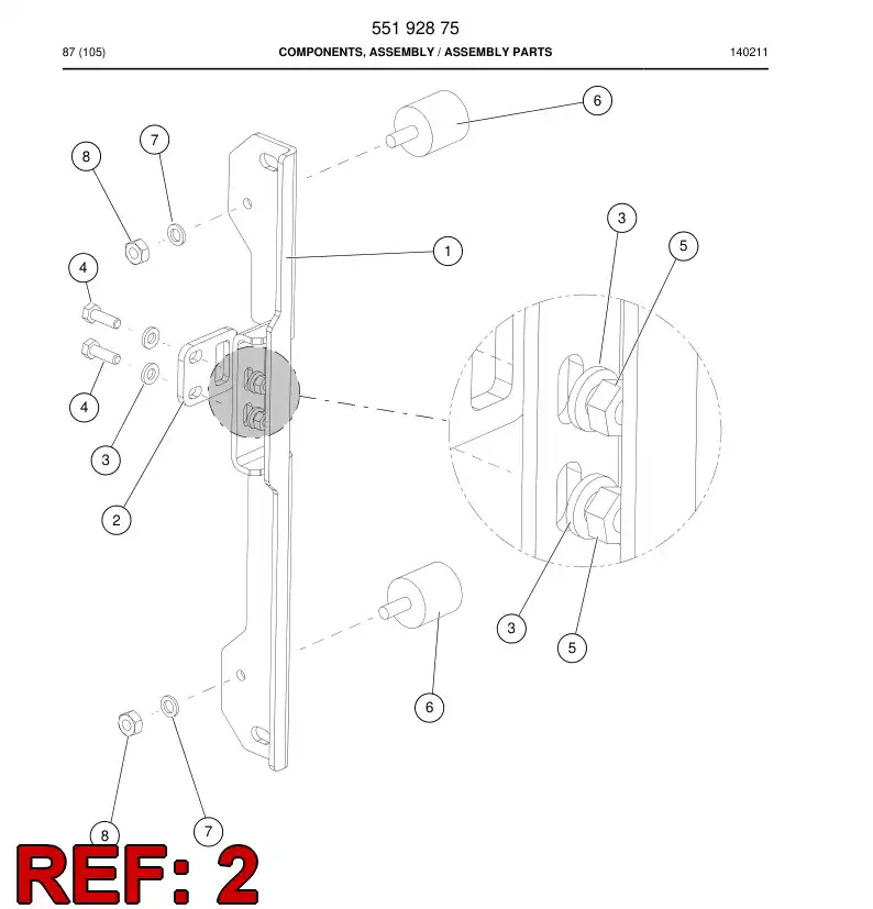 55164288a 551 642 88a Plate, Thrust - Sandvik Technical Drawing