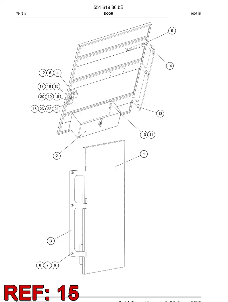 55164291 551 642 91 Plate, Mounting - Sandvik Technical Drawing