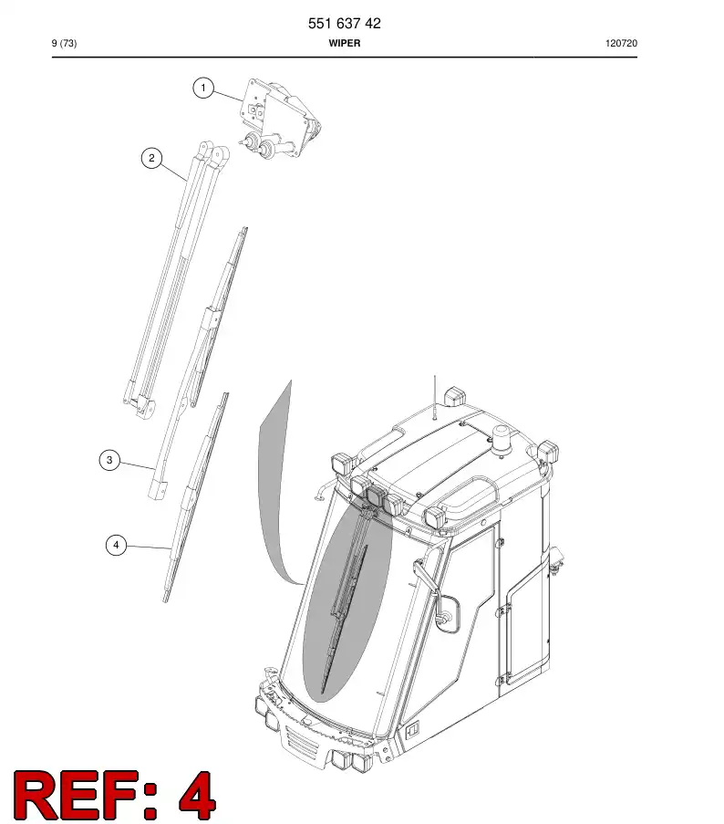 55164304 551 643 04 Blade, Wiper - Sandvik Technical Drawing