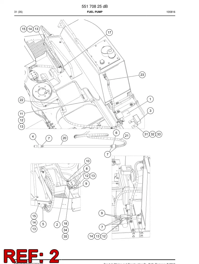 55164316a 551 643 16a Filter, Suction - Sandvik Technical Drawing