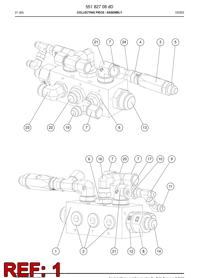 55164331 551 643 31 Collecting piece - Sandvik Technical Drawing