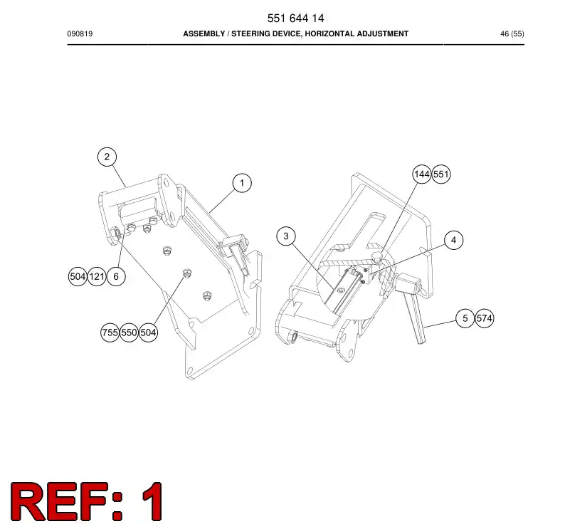 55164403 551 644 03 Mounting bracket - Sandvik Technical Drawing