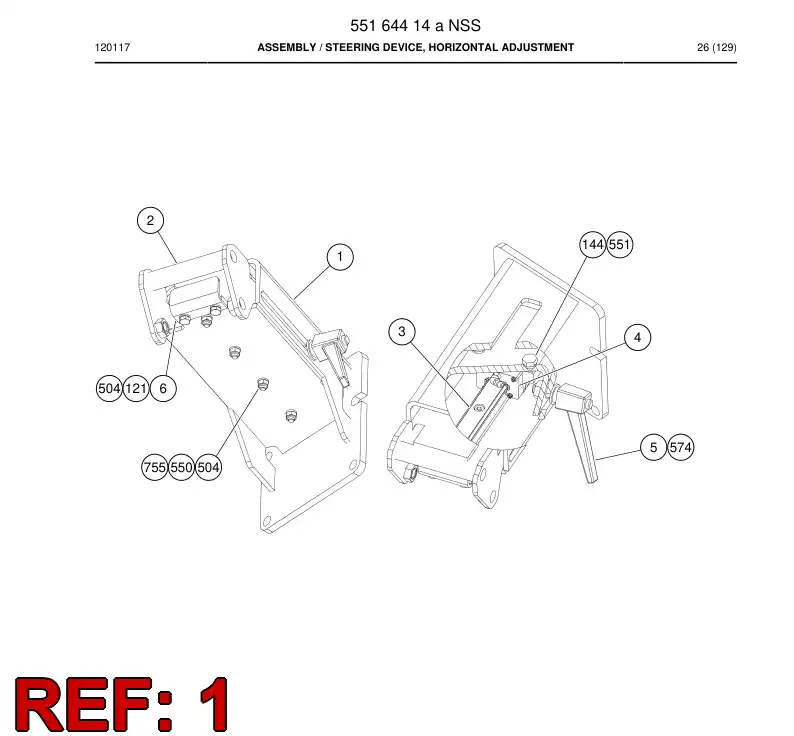 55164403a 551 644 03a Bracket, Mounting - Sandvik Technical Drawing