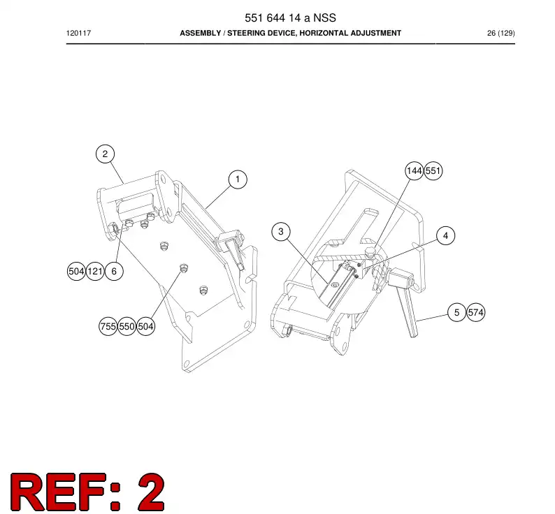 55164410a 551 644 10a Bracket, Mounting - Sandvik Technical Drawing