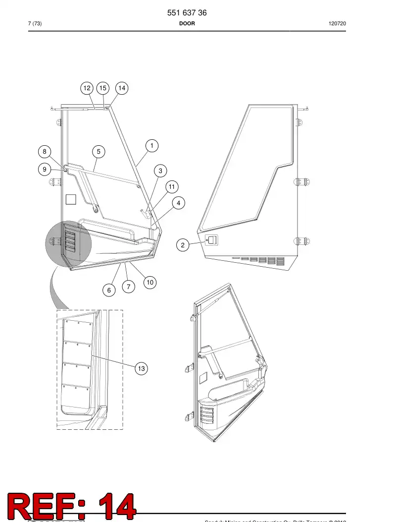 55164437 551 644 37 Swivel - Sandvik Technical Drawing