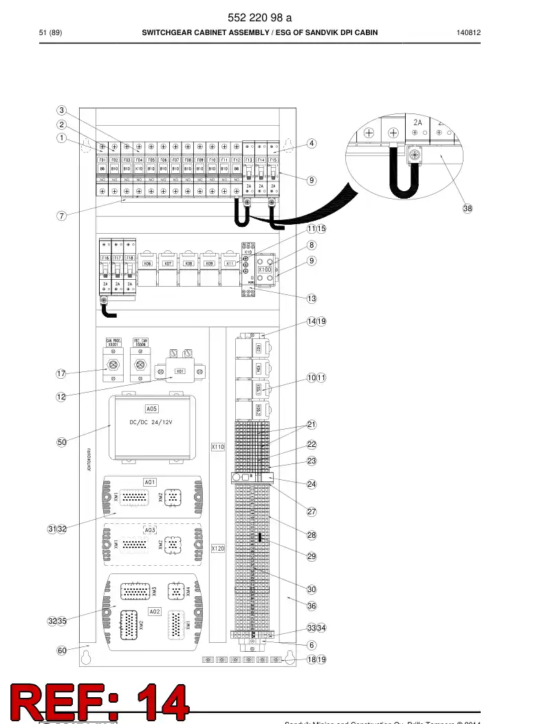 55164446 551 644 46 Bar, Mounting - Sandvik Technical Drawing