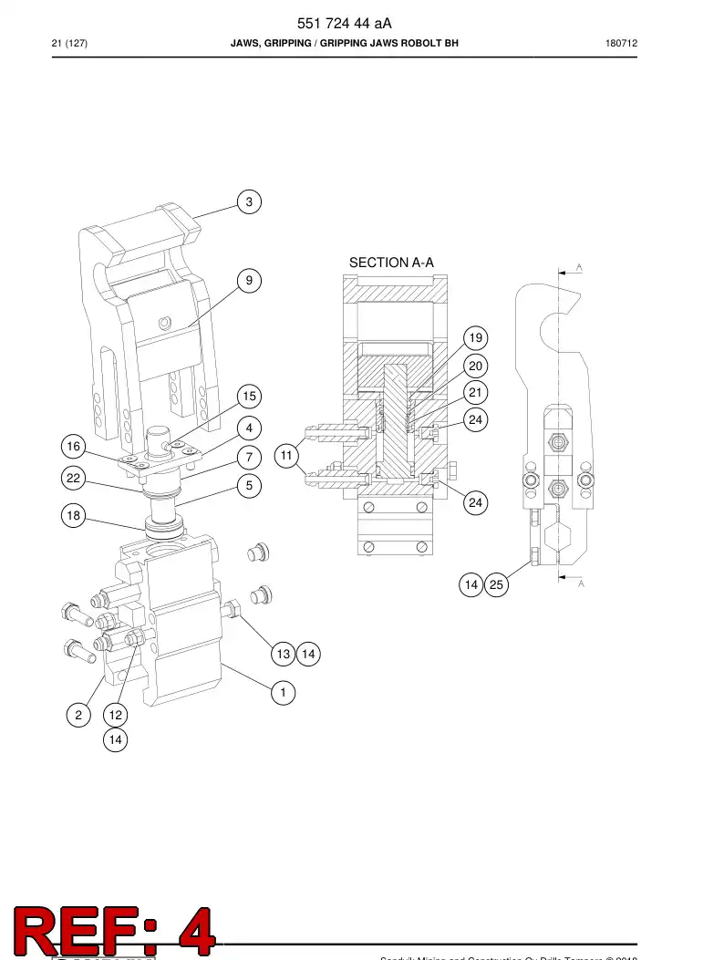 55164471 551 644 71 Plate - Sandvik Technical Drawing