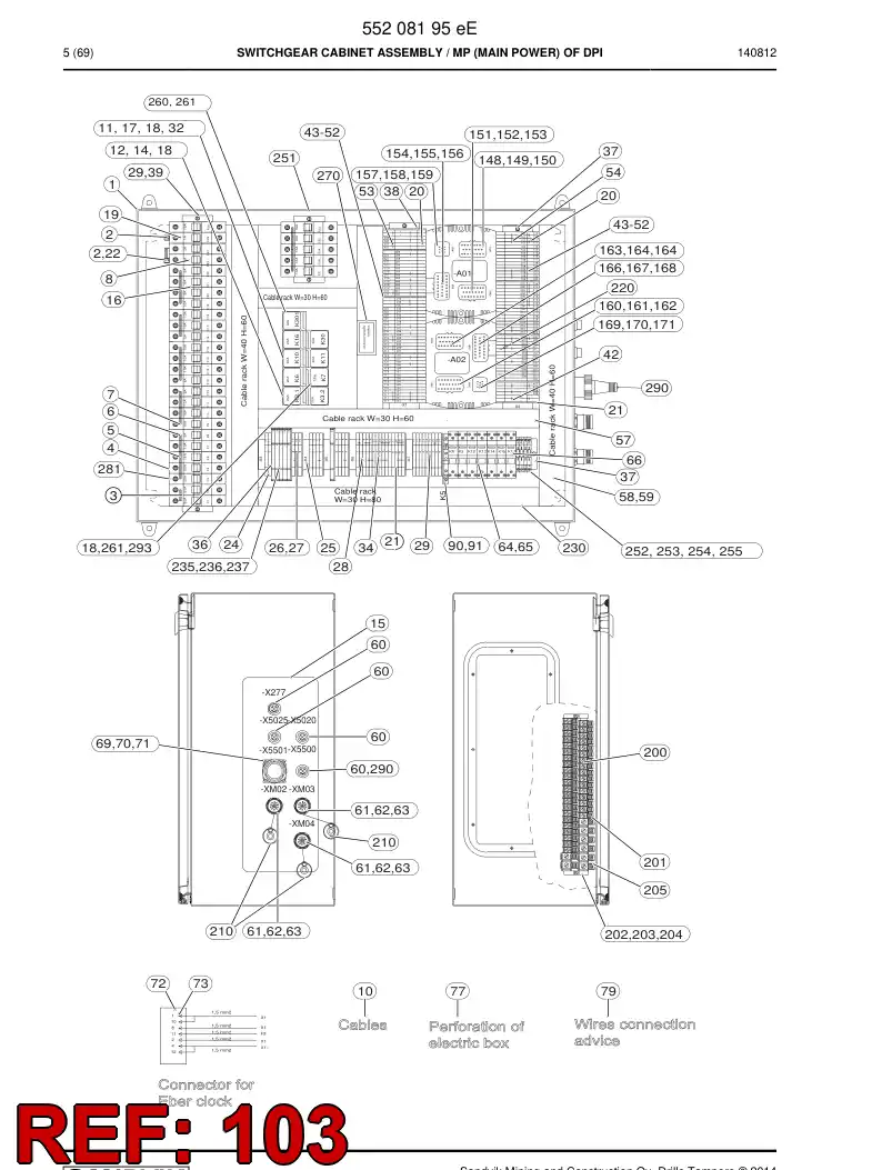 55164510a 551 645 10a Seal, Cable - Sandvik Technical Drawing