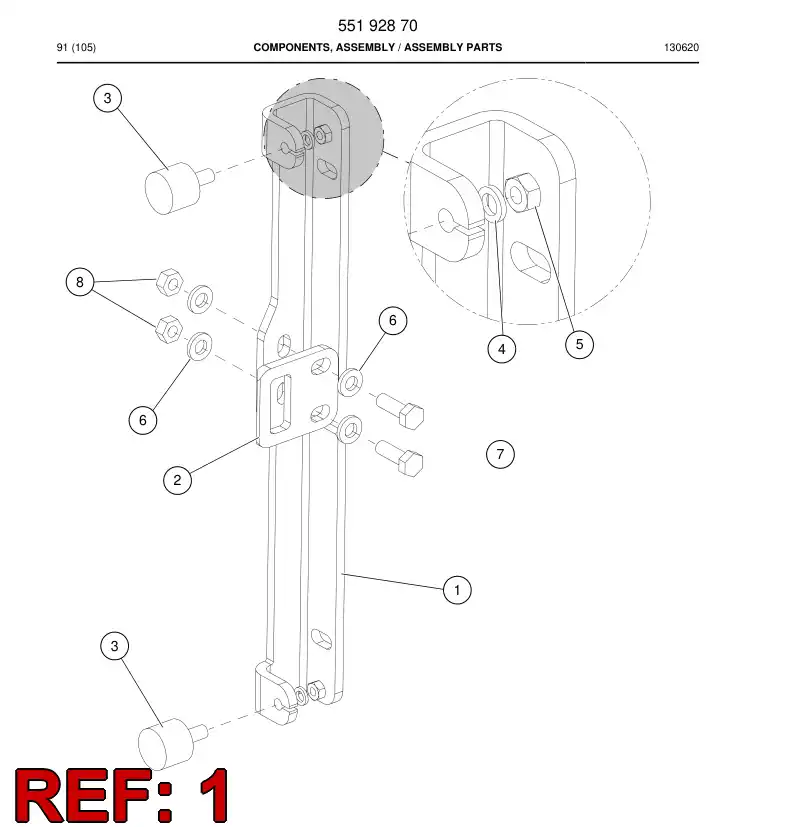 55164511b 551 645 11b Plate, Mounting - Sandvik Technical Drawing
