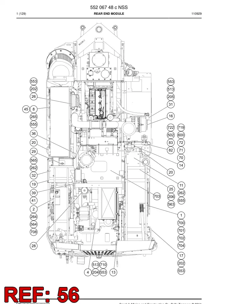 55164577 551 645 77 Bumper - Sandvik Technical Drawing