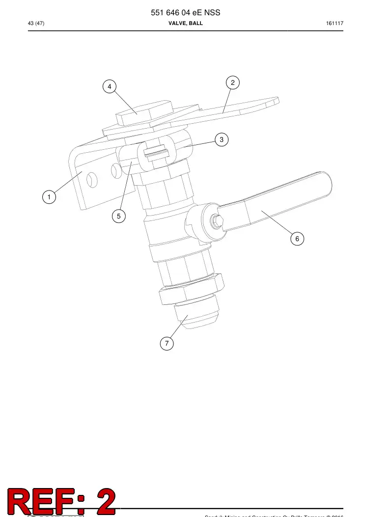 55164603 551 646 03 Swing Arm - Sandvik Technical Drawing