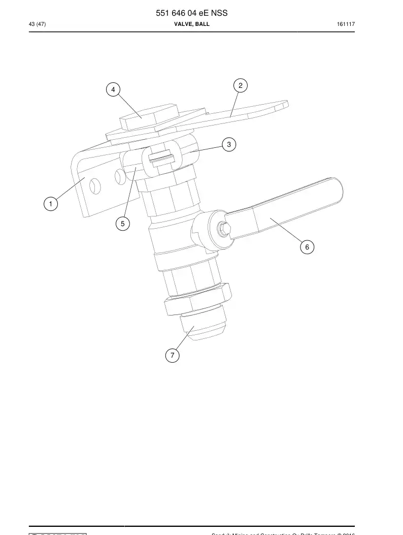 55164604e 551 646 04e Valve, Ball - Sandvik Technical Drawing