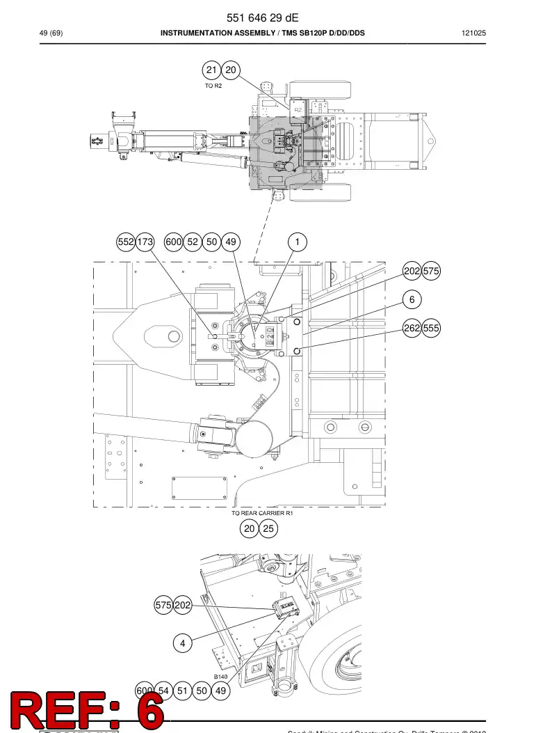 55164630 551 646 30 Plate - Sandvik Technical Drawing