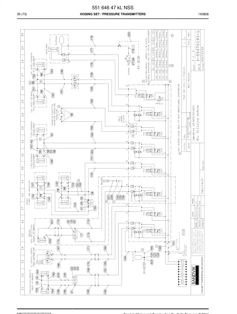 55164647j 551 646 47j Hosing Set - Sandvik Technical Drawing