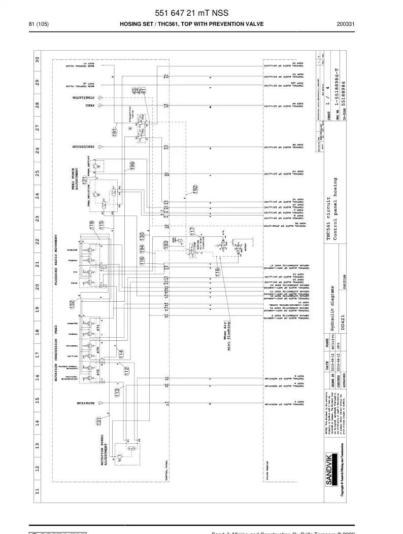 55164721m 551 647 21m Hosing Set - Sandvik Technical Drawing