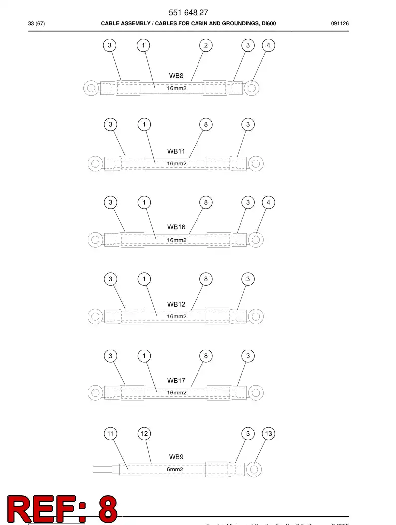 55164844 551 648 44 Cable conduit - Sandvik Technical Drawing