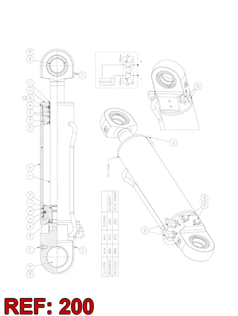 55164868 551 648 68 SEAL KIT - Sandvik Technical Drawing