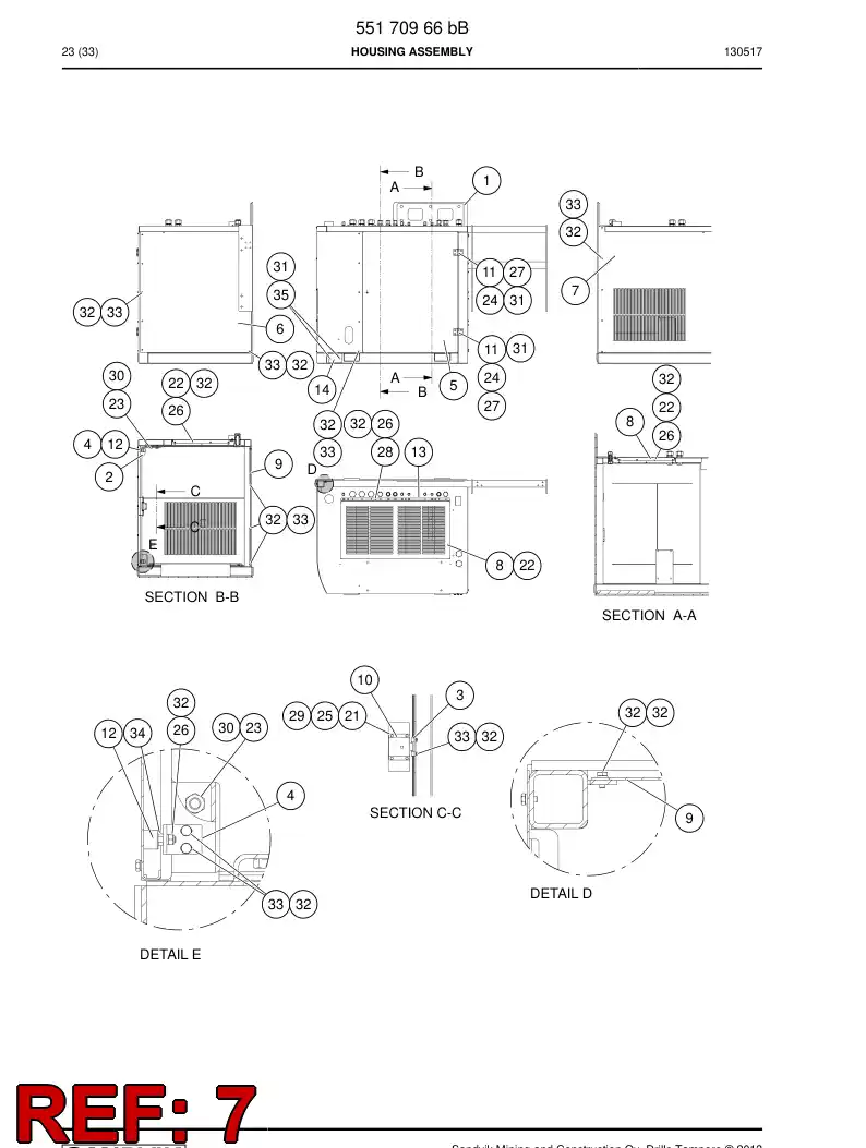 55164876 551 648 76 Cover, Side - Sandvik Technical Drawing