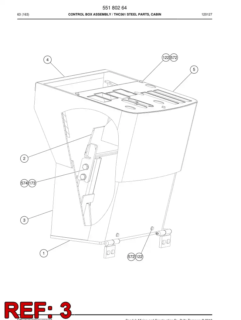 55164896 551 648 96 Cover plate - Sandvik Technical Drawing