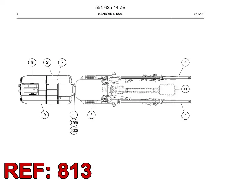 55164994 551 649 94 Hosing - Sandvik Technical Drawing