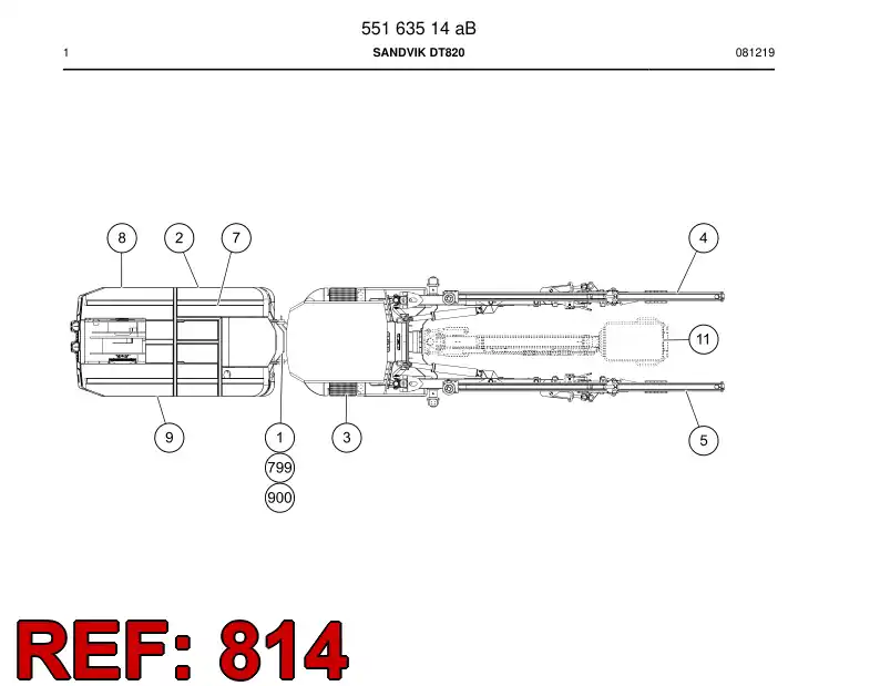 55164995 551 649 95 Hosing - Sandvik Technical Drawing