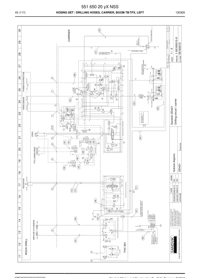 55165020y 551 650 20y Hosing Set - Sandvik Technical Drawing